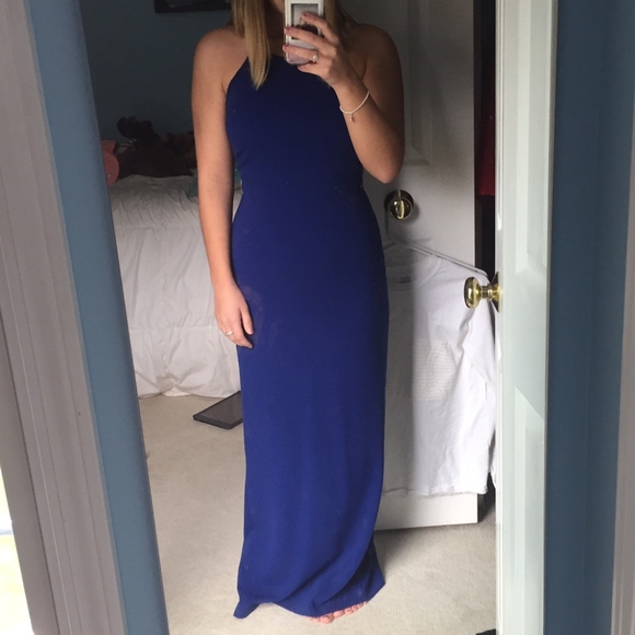 badgley mischka royal blue dress